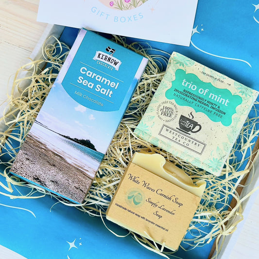 Cornish Gift Set - Letterbox - with handmade Cornish soap, artisan Cornish chocolate and herbal tea