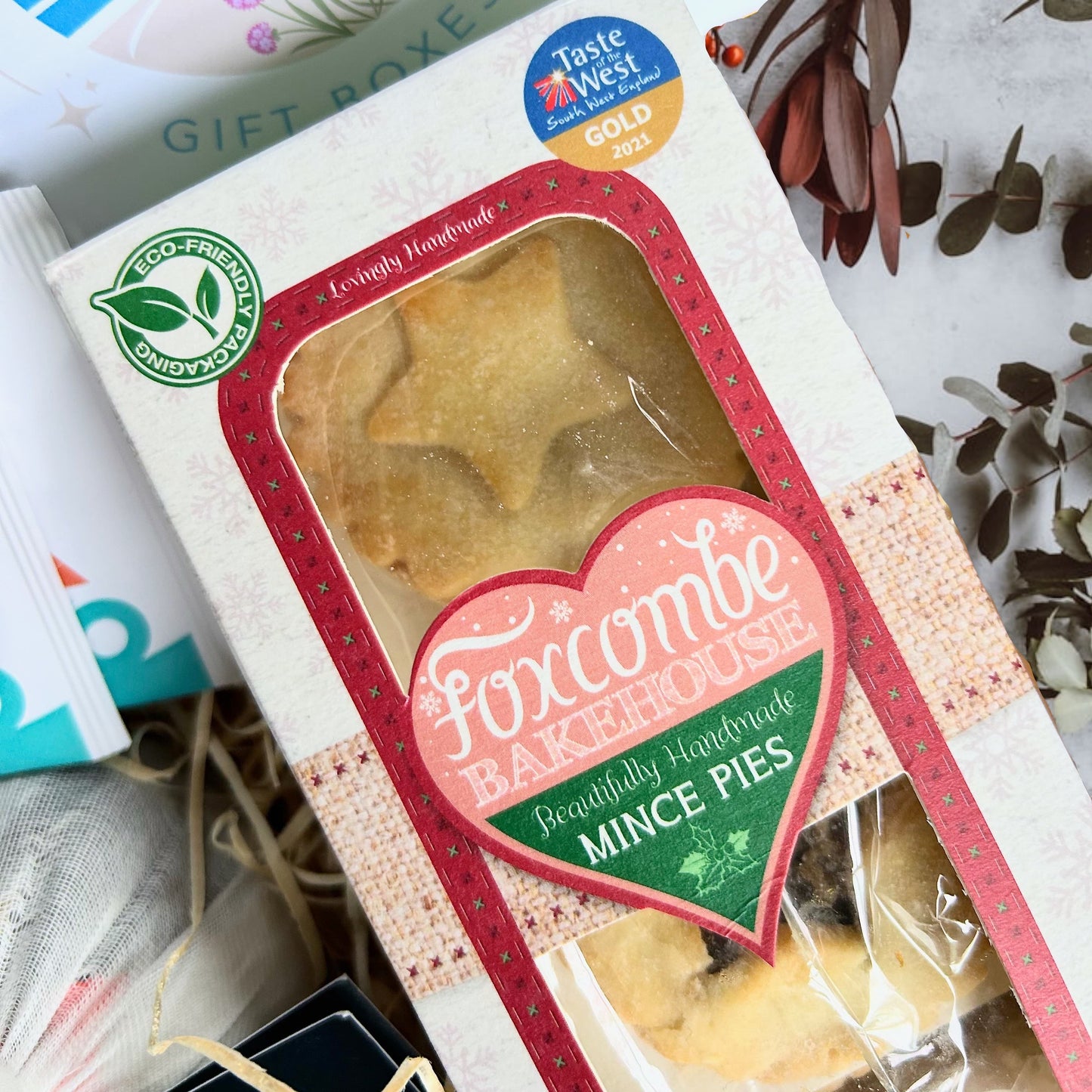 Devon Christmas Pudding Hamper Mini with luxury Christmas Pudding, award winning handmade mince pies and Devonshire Tea