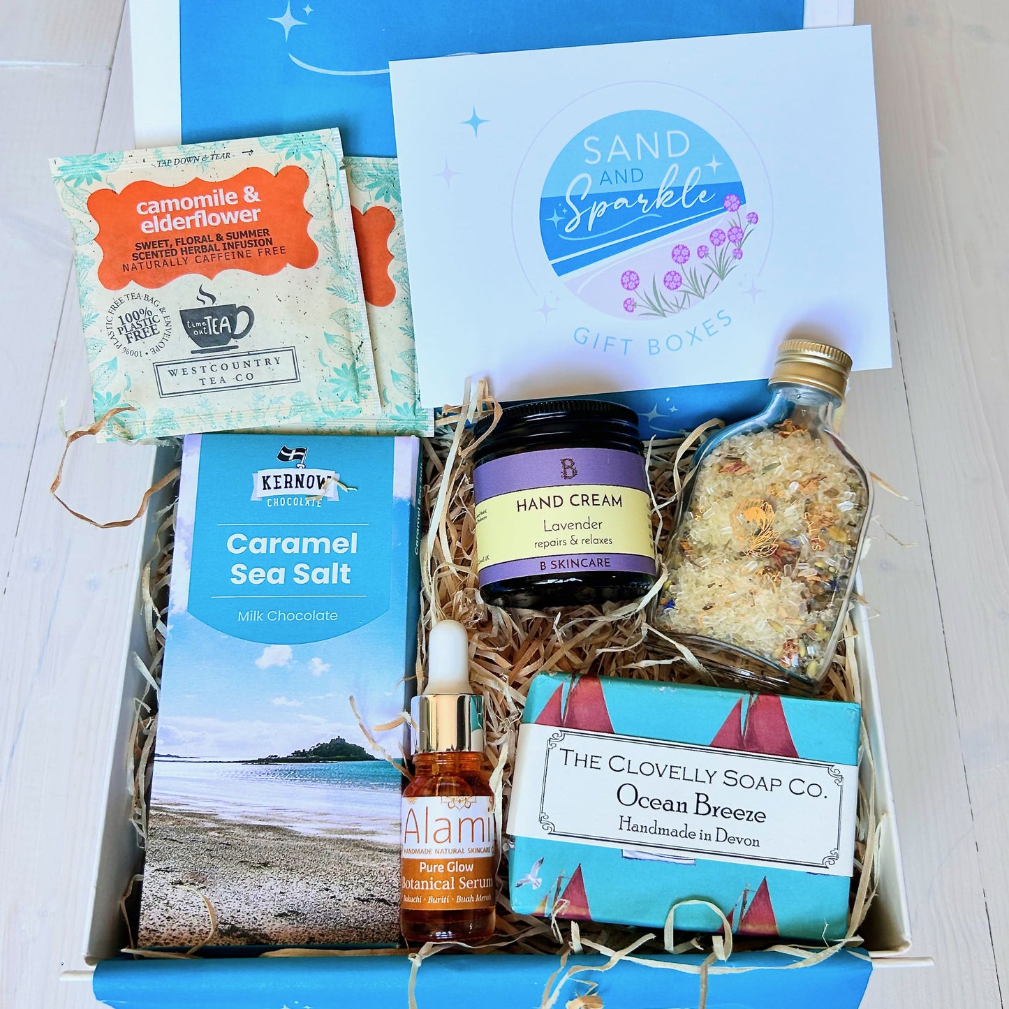 Mothers Day Gift Box with artisan products from devon and cornwall