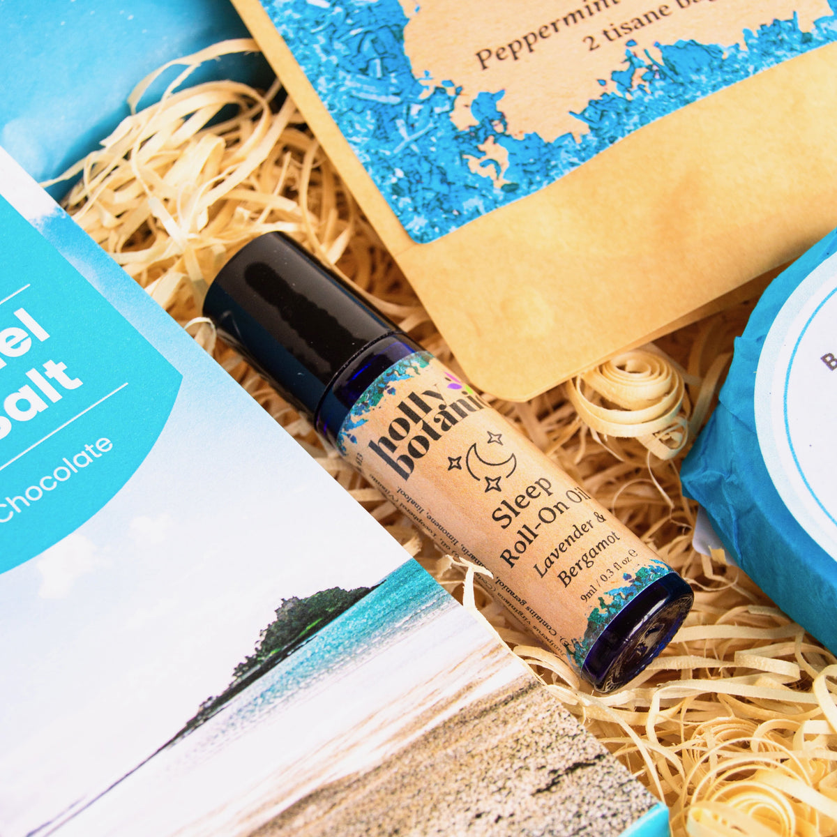 New Mum Gift Hamper perfect for new mother or mum-to - be with bump balm, aromatherapy oil, natural bath bomb, luxury lip balm, Cornish chocolate and herbal tea.