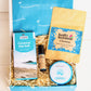 New Mum Gift Hamper perfect for new mother or mum-to - be with aromatherapy oil, natural bath bomb, Cornish chocolate and herbal tea.