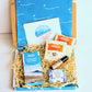 Get Well Soon Letterbox Gift with handcrafted soap and aromatherapy sleep oil from Devon and artisan Cornish chocolate and tea