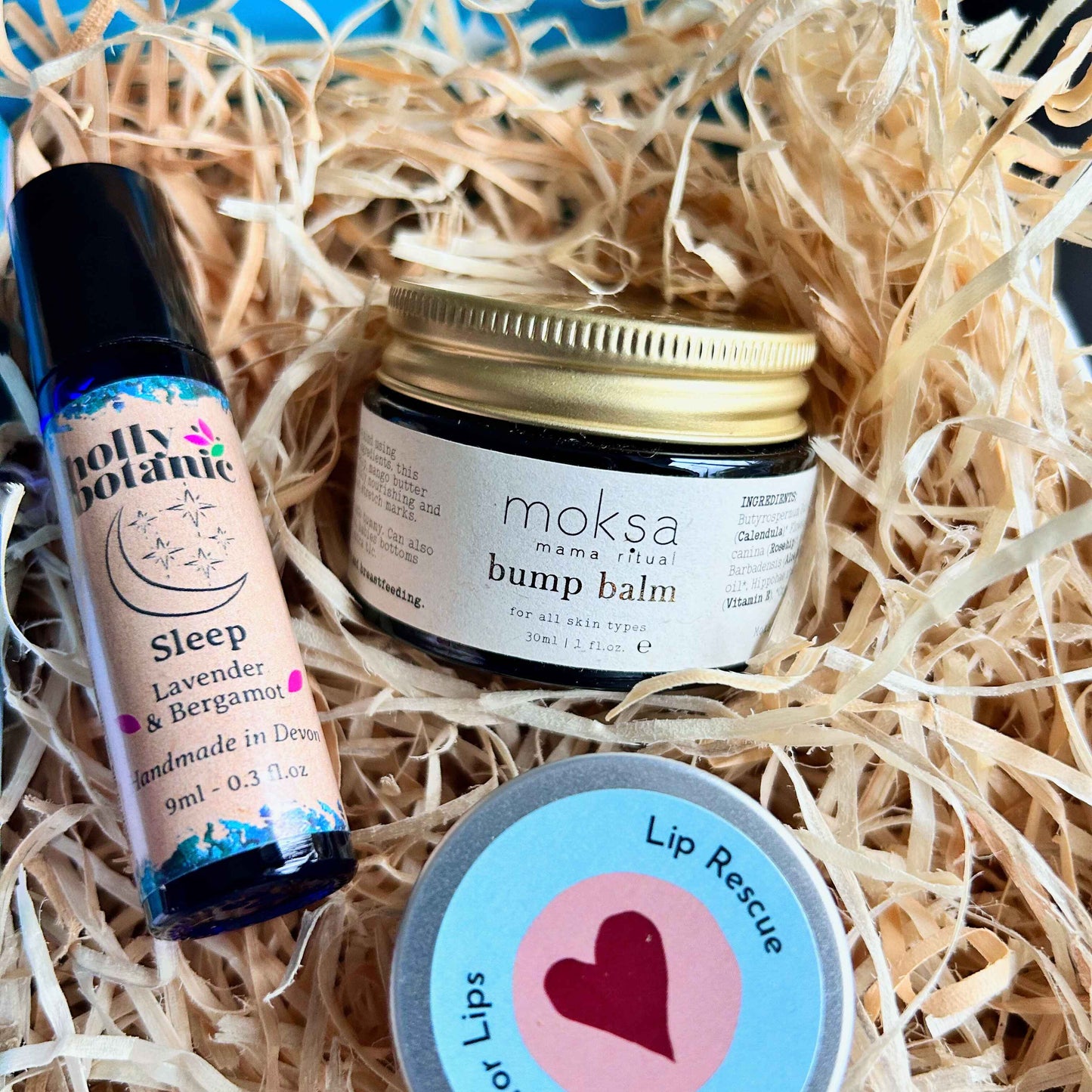 Mum to be gift box with natural and organic bump balm,