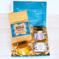 New Mum Relaxation Gift Set with aromatherapy candle, artisan soap, natural luxurious bump balm from Moksa and Holly Botanic herbal tea.