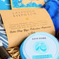 Wellbeing Gift Box with organic lavender eye pillow, aromatherapy oil, natural bath bomb, luxury hand cream and herbal tea - all Devon and Cornish products.